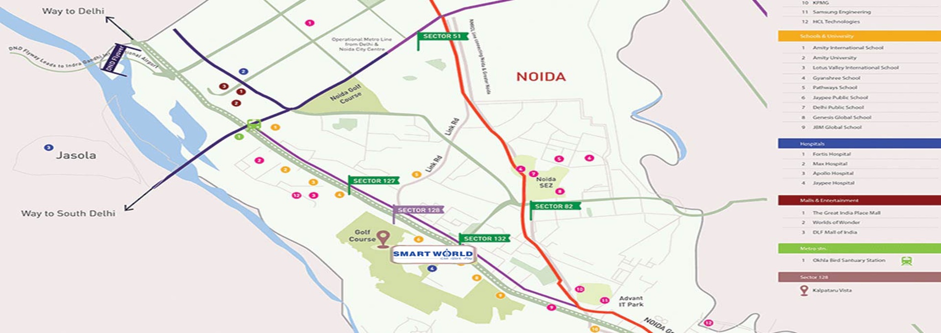 Smart World Sector 128 Noida Location Map